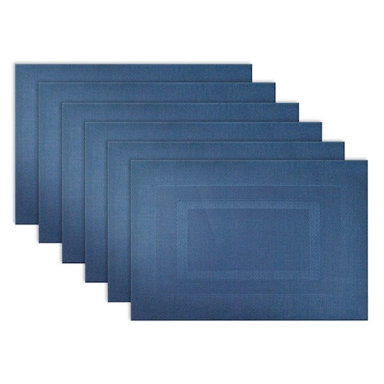 DII® Nautical Blue Double Frame Placemats, 6ct.